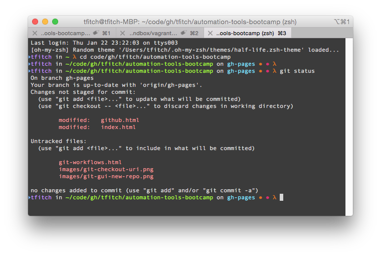 git status from the command line